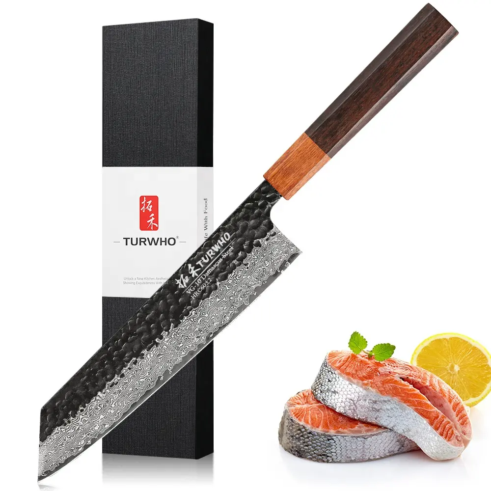 Custom Logo Hand Forged Damascus Steel Japanese Chef Kiritsuke Knife