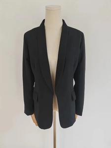 เสื้อโค้ททรงสูทแขนยาวคอปกโปโลสีพื้นเรียบง่าย สไตล์ลำลองสำหรับฤดูใบไม้ร่วงและฤดูหนาว - Product Image 4