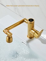 Robinet de lavabo numérique en céramique, style antique, à poignée unique, à poser sur le comptoir, eau chaude et froide, bras mécanique universel rotatif, rétro