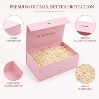 Boîtes en papier CRD Premium avec fermeture magnétique, boîte cadeau rigide, emballage de luxe, logo personnalisé, boîte magnétique pliable pour bijoux