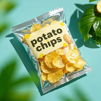 Sachet personnalisé scellé dos/milieu pour chips de banane et plantain, pop-corn et snacks, film mylar aluminium