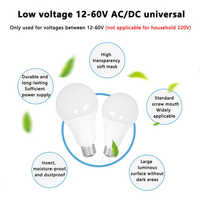 Ampoule LED basse tension 12V 24V 48V DC AC A60 7W 12W E27 E26 B22