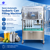 Machine de remplissage de canettes semi-automatique avec sertisseuse pour bière, soda, boissons gazeuses, équipement de remplissage de canettes en aluminium pour brasserie