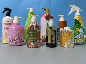 Nhà Máy PVC Nhiệt Shrink Bọc Tay Áo In Nhãn Cho Chất Tẩy Rửa Cơ Thể Chai Sạch Hơn - Product Image 2