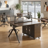 Ensemble bureau et chaise de direction moderne et minimaliste de luxe léger avec poste de travail à cloison, bureau pour personnel, bureau financier avec rangement