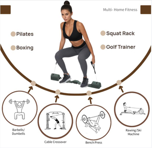 Xách tay có thể gập lại 10-trong 1 đa chức năng quả tạ, barbells, Golf giảng viên, rawing máy, Pilates cải cách nhà tập luyện - Product Image 3