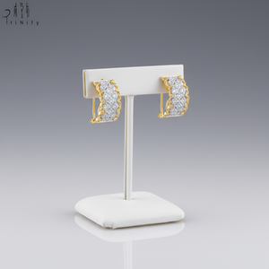 Pendientes Huggie de Diamantes Naturales con Pavé Milgrain Vintage, Oro Blanco y Amarillo Sólido de 18K, Joyería de Lujo de Nueva Tendencia - Product Image 6