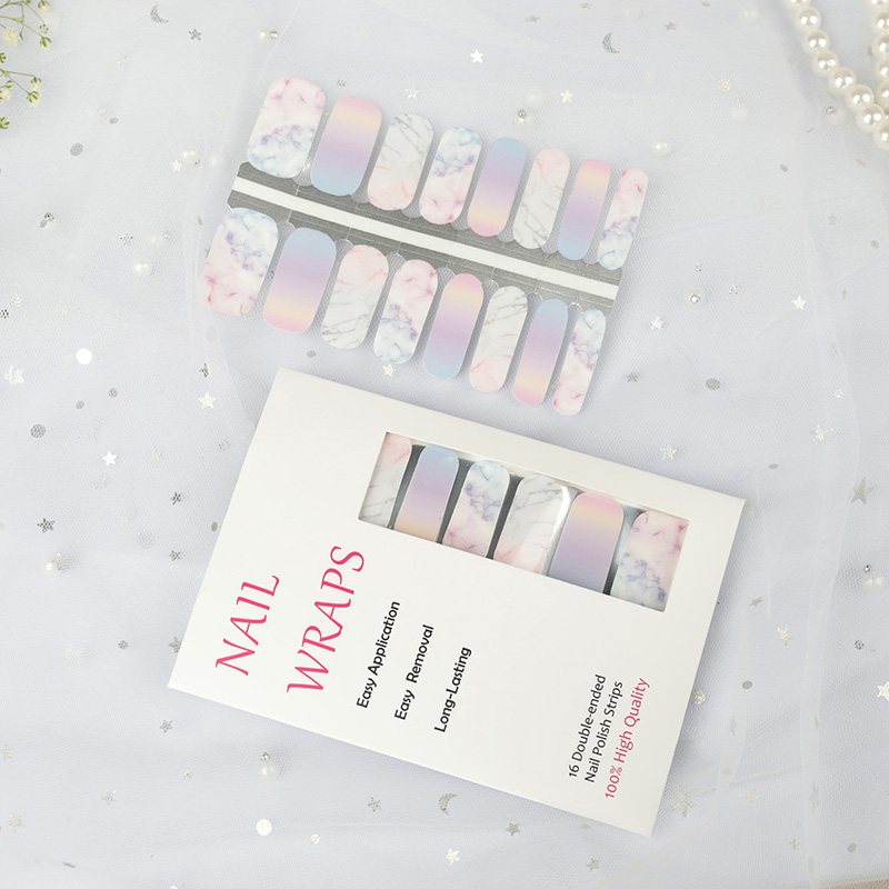 Розовые мраморные полоски для лака для ногтей, наклейки для ногтей, обертывания для ногтей