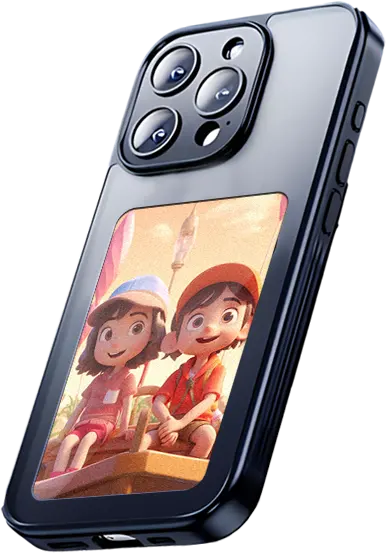 E-ink Screen Phone case móvil de cuatro colores DIY Smart Screen NFC function display E Ink Phone CASE para iPhone 15 14 13 12