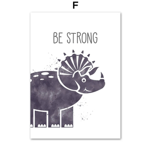 Triceratops ptérosaure dessin animé dinosaure mur Art toile peinture nordique affiches et impressions photos murales pour enfants chambre décor - Product Image 4