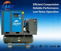 Compresseur d'air à vis ZAKF certifié CE 15KW20HP 16 bars à vitesse variable PM avec sécheur et réservoir, lubrifié, à roulement fixe