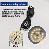 Câble de variateur d'intensité USB 5V CC avec carte PCB LED ronde pour source lumineuse de lampe en bois DIY, remplacement de base en résine