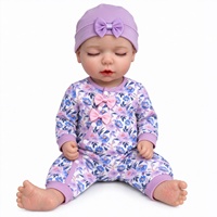 Boneka Bayi Reborn Vinyl MSYO 45cm Interaktif, Bisa Menangis, Tersenyum, Tidur, Suara Realistis, Romper Motif Sapi Pink, Topi untuk Anak-anak