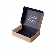 Boîte d'expédition en carton écologique personnalisée avec logo imprimé, noire, durable, pour vêtements, cadeaux, chaussures, emballage en papier