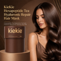 Masque capillaire à l'acide hyaluronique et au thé, KieKie Cyclic Hexapeptide, réparation profonde des cheveux abîmés et décolorés, hydratation et brillance, 600 ml en stock