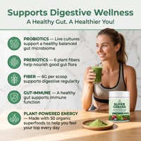 Poudre de superaliments naturels de haute qualité Qbioflex avec enzymes digestives, poudre probiotique, complément de fibres alimentaires