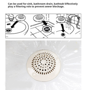 Filter Anti-clogging Deodorant Beige Kitchen Sewer Hair Filter Silicone Reusable Hair Filter Pad Hair Catcher - Product Image 1