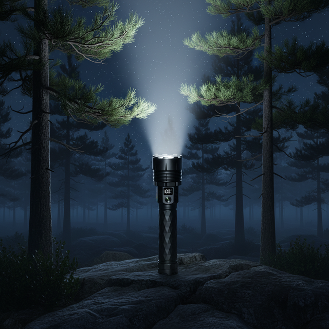 Rechargeable USB Zoomable Aluminum Tactical LED Flashlight with 5000 Lumens IP65 High CRI 90 500-600M Beam for Camping & Diving