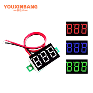 1 cái 0.36 hai-dây DC 4.50 đến 30V <span class=keywords><strong>LCD</strong></span> kỹ thuật số vôn kế voltimetro Red/Blue/GREEN LED Amp Volt Meter đo điện áp Meter - Product Image 3