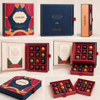 Boîte cadeau en chocolat sur mesure à deux étages, boîte en papier rigide imprimée en couleur, emballage de luxe pour confiserie
