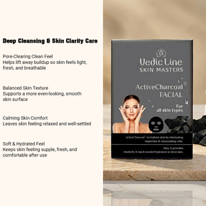 Kit de soin du visage au charbon actif Vedic Line, sachet, détoxifiant, pour un nettoyage en profondeur des pores, élimination des points noirs, traitement du visage - Product Image 4