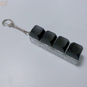 QY 4 Key Mechanical <b>Keyboard</b> Keychain Fidget Toy Stress Relief Squeeze Gadget Portable ABS Plastic Stainless Steel Digital Print - Product Image 4