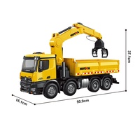 Truk Pengangkut Konstruksi Remote Control Huina 1538 2.4GHz Skala 1/14 26CH 3 in 1 RC Truk Pengangkut Kayu Mainan untuk Hadiah Anak-Anak