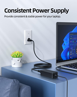 Kabel Pengisi Daya Universal USB C 65 W untuk Laptop MacBook HP Dell Acer Asus Lenovo Thinkpad