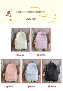 Sac à dos unisexe tendance à motif cœur, esthétique Kawaii, avec fermeture éclair, breloque cœur, grande capacité, résistant à l'eau, antivol, pour l'université - Product Image 3