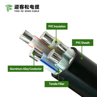 Câble d'alimentation en alliage d'aluminium YJLHV 1 conducteur 0,6/1 kV isolé XLPE gaine PVC non blindé