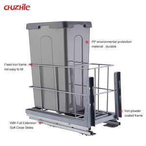 <strong>Pull</strong> <strong>Out</strong> Storage 42L Waste <strong>Bin</strong> Kitchen Cabinet Plastic Waste <strong>Bin</strong> Bottom Loading - Product Image 5