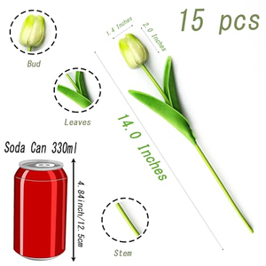 Fleurs artificielles en soie tulipes blanches 34 cm, toile de fond en PU pour la maison, la cuisine, les mariages, les décorations de Noël, bouquet, arrivée en gros - Product Image 2