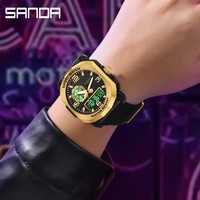 Sanda 3370 mode hommes décontracté montres électroniques multi-fonctionnel Sports de plein air lumineux étanche à la mode montre-bracelet numérique