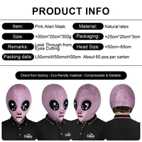 Masque en latex rose Alien, capuche d'horreur fantôme zombie, accessoires effrayants pour fête costumée d'Halloween, personnalisable