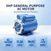 Moteur asynchrone monophasé NEMA Standard ODP 5HP 184T 2 pôles 3400 tr/min 230V 60Hz Moteur AC à usage général