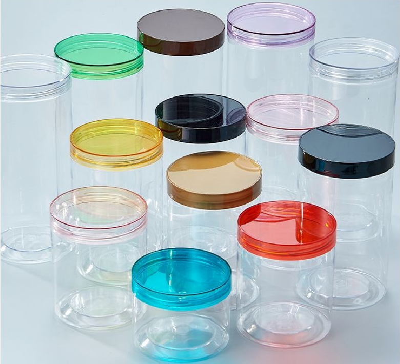 In Stock Wholesale PET Clear Plastic Jar Wide Mouth Bottle for Candy Food Scented Tea Pop Jar for Sugar and Jelly