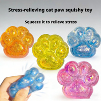 Maltose Katzenpfoten-Squishy-Spielzeug aus TPR, Glitzer, durchscheinend, langsam aufsteigend, zum Stressabbau, Fidget, Dekompression, sensorisch, Großhandel