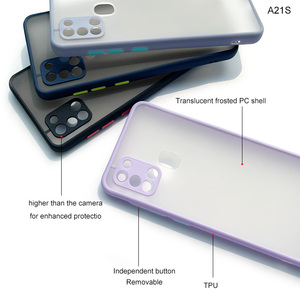 Custodia rigida resistente agli urti traslucida opaca alla moda per <span class=keywords><strong>Samsung</strong></span> A21S A02S A22 4G A10S S21 S20 S22 Ultra Plus - Product Image 4