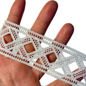 6CM bilatéral Fine Polyester léger <span class=keywords><strong>diamant</strong></span> treillis Soluble dans l'eau <span class=keywords><strong>broderie</strong></span> dentelle <span class=keywords><strong>accessoires</strong></span> de literie pour l'utilisation de vêtement fournissant - Product Image 6