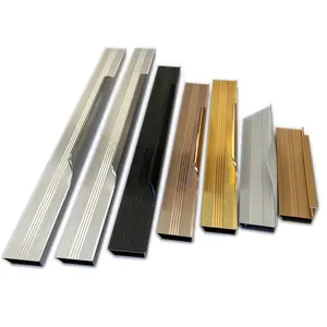 Aluminum Frame Door Factory Customized Aluminum Frame Profile With Handle For Furniture Kitchen Cabinet Door