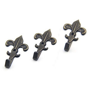 <span class=keywords><strong>Antique</strong></span> Bronze Mini Kẽm hợp kim Fleur de LIS tường trang trí nội thất Hooks - Product Image 5
