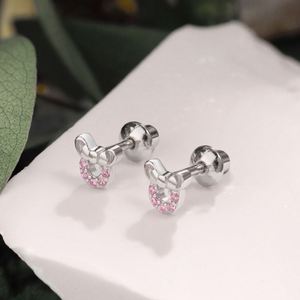 Dylam New Arrival Hypoallergenic Nickel Free 925 Sterling <b>Silver</b> Kid Children 5A CZ Cubic Zirconia Tiny Mouse <b>Stud</b> <b>Earrings</b> - Product Image 4