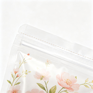 Bolsa de plástico transparente con cierre zip, termosellable, para envasar alimentos como nueces, dulces y bocadillos. - Product Image 3