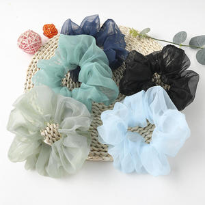 Coreano Plaid Polka Dot <span class=keywords><strong>intestino</strong></span> grueso señoras pelo Ligas Para <span class=keywords><strong>El</strong></span> Cabello malla gasa Color pelo cuerda lindo Organza Scrunchies - Product Image 4