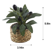 Arbre d'olivier artificiel avec fruits artificiels, plante en pot, décoration d'intérieur, décoration de table, plantes d'intérieur