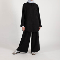 Vêtements islamiques 2 pièces ensembles modestes Abaya costume robe musulmane tunique et pantalon ensemble