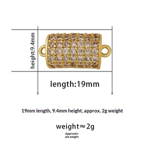 HP0200 Conector de Doble Orificio para Fabricación de Joyas, Dijes de Barra para Pulseras, de Latón Chapado en Oro de 18K, con Ojos Turcos y Esmalte de Zirconia, Venta al por Mayor - Product Image 5