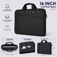 Sacoche pour ordinateur portable résistante à l'eau, fine et personnalisée, pour les trajets professionnels et les voyages, doublure douce avec deux poignées de transport