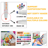 KHY – Lot de stylos de graffiti DIY pour enfants, 48 couleurs, mini marqueurs aquarelles non toxiques, lavables, effaçables, certifiés sûrs