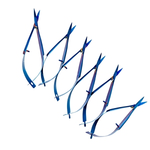 High Quality Blue Plasma Color Eyelash Scissor/Eyebrow Scissor Straight Band Stainless Steel Manicure Scissors Sharp Scissors - Product Image 4